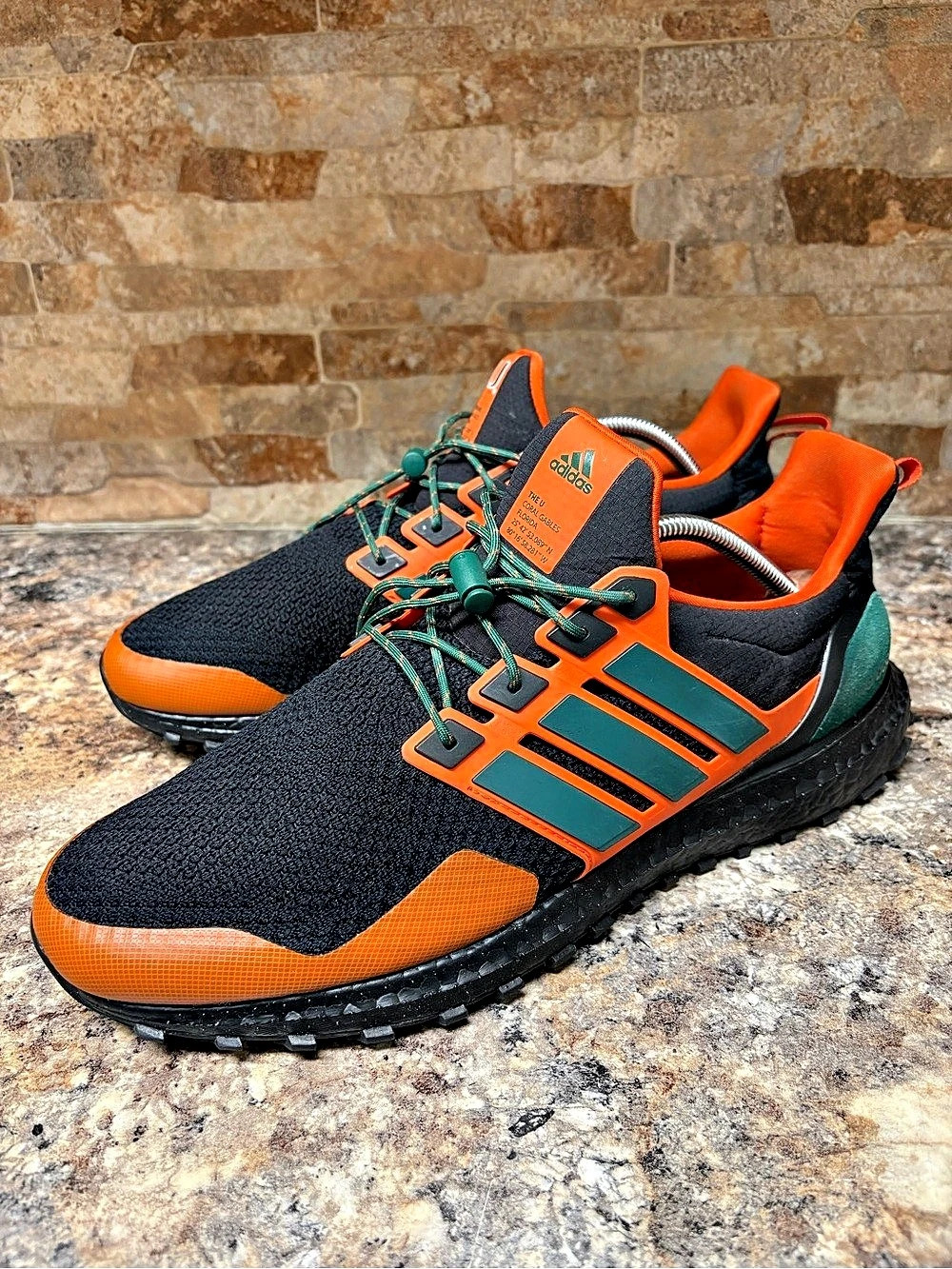 Adidas Ultraboost 1.0 DNA Miami Hurricanes Black Orange Green IG5877 Size 12.5